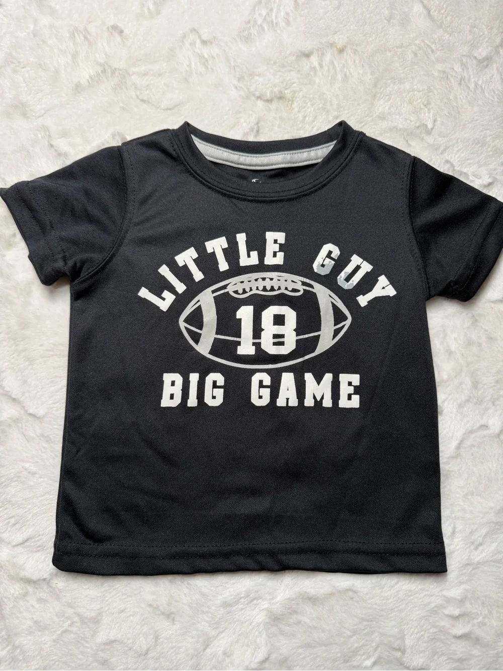 Carter's Black Tee with White Football Graphic